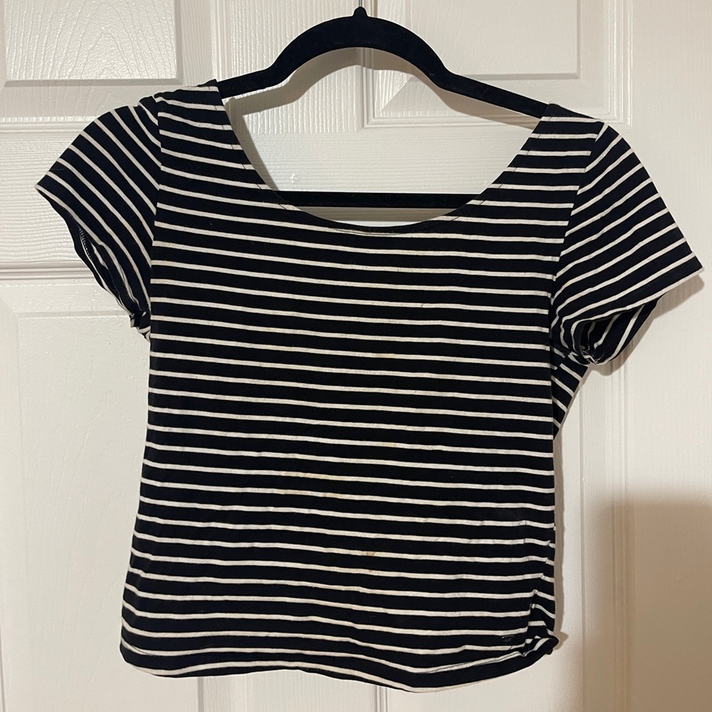 American Eagle scoop back striped shirt